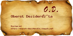 Oberst Dezideráta névjegykártya